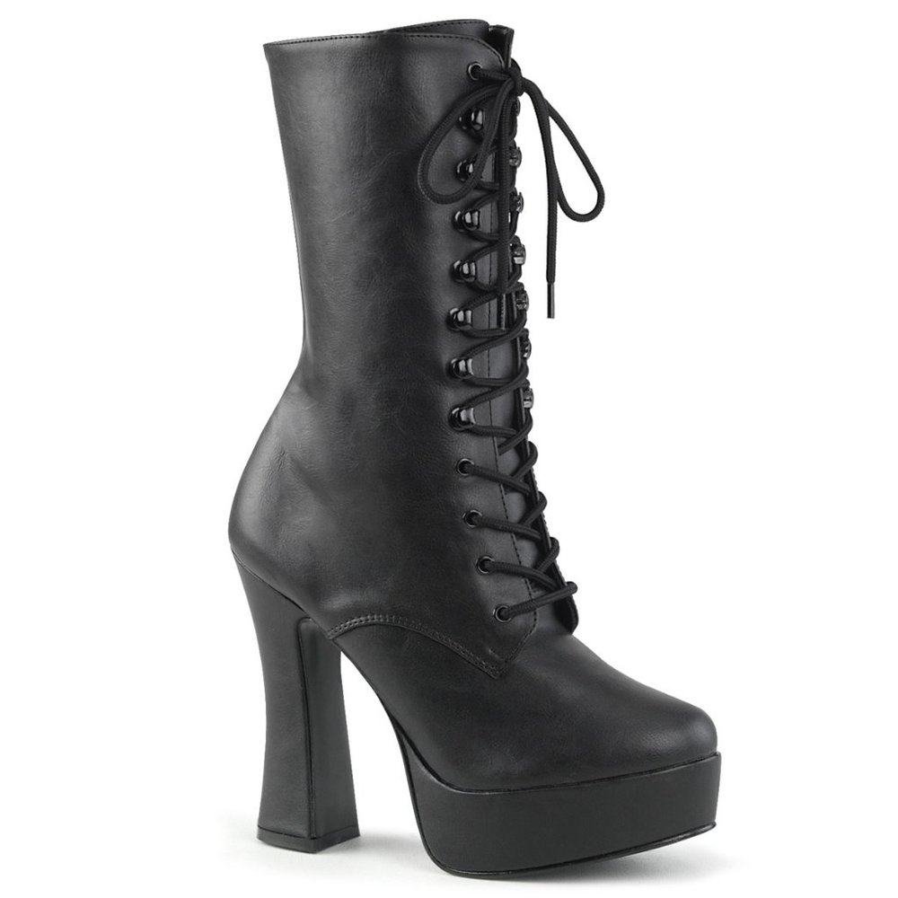 Pleaser Electra 1020 Black Platform Retro Ankle Boots